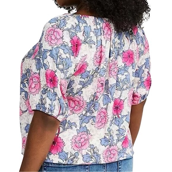 TORRID Challis Peasant Blouson Sleeve Top w/Encased Elastic Hem NWT‎ - Picture 4 of 6